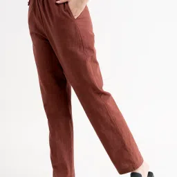 Fablestreet Brown Regular Fit Trousers image 3