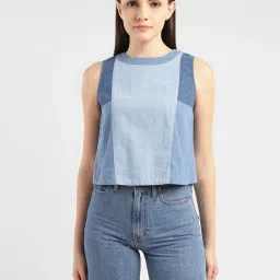 Levi's Blue Cotton Regular Fit Top image 1
