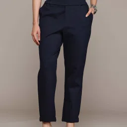 Label Ritu Kumar Navy Fitted Trousers image 1