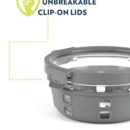 Borosil Transparent 620ml Round Glass Food Storage Container with Air Tight Lid (6 Piece) image 3