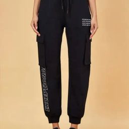 Ajile by Pantaloons Black Printed Sports Joggers-picture-32