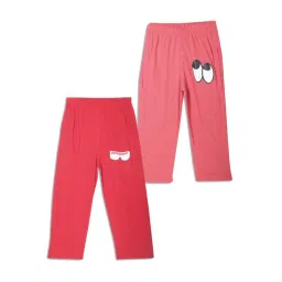 Vimal Jonney Kids Pink & Red Printed Trackpants (Pack of 2) image 1