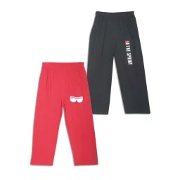 Vimal Jonney Kids Red & Black Printed Trackpants (Pack of 2) image 1