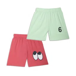 Vimal Jonney Kids Green & Pink Printed Shorts (Pack of 2) image 1