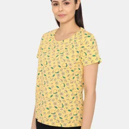 Rosaline by Zivame Green & Yellow Printed T-Shirt - Pack of 2 image 3