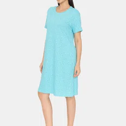 Zivame Blue Printed Night Dress image 3