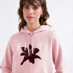Elle Pink Cotton Printed Sweatshirt image 5