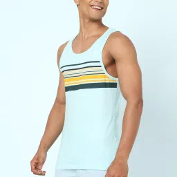 Ajile By Pantaloons Mint Cotton Slim Fit Striped vest image 3