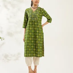 Daali Green Regular Fit Printed Kurta image 1