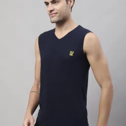 Vimal Jonney Pink & Dark Navy Sleeveless Lounge T-Shirt - Pack of 2 image 3