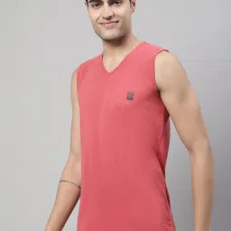 Vimal Jonney Rust & Pink Sleeveless Lounge T-Shirt - Pack of 2 image 3
