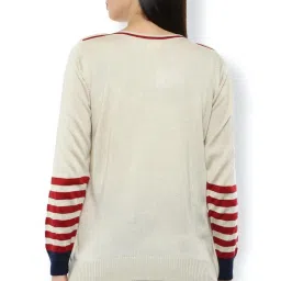 Van Heusen Beige Striped Sweater image 2
