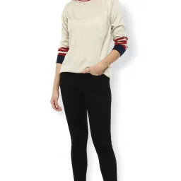 Van Heusen Beige Striped Sweater image 4