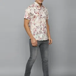 Louis Philippe Jeans Beige Cotton Slim Fit Floral Print Shirt image 5
