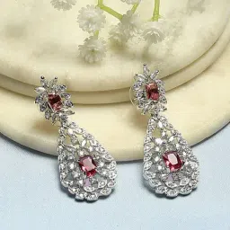 Biba Silver Red Earrings for Women-picture-24