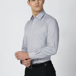 Van Heusen Grey Regular Fit Check Cotton Shirt image 3