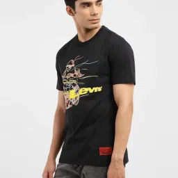 Levi's Black Pure Cotton Regular Fit Printed T-Shirt image 3