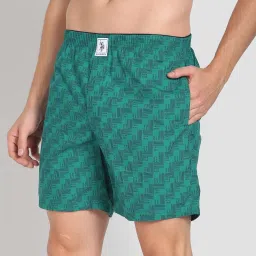 U.S. Polo Assn. Green Regular Fit Printed Cotton Boxers image 3