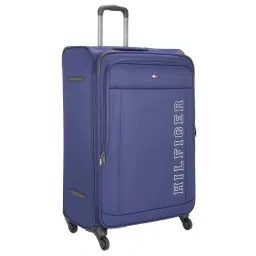 Tommy Hilfiger Navy 4 Wheel Large Soft Cabin Trolley - 48 cm image 3