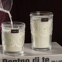 The Artment Transparent Abstract Modern Art Vintage Embossed Glass (370 ml) image 3