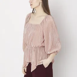 Vero Moda Peach Pleated Top image 3