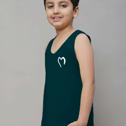 Friskers Kids Teal Blue Cotton Printed Vest image 3