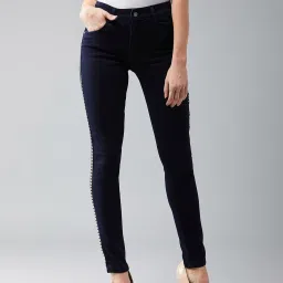 DOLCE CRUDO Navy Embellished Jeans image 1
