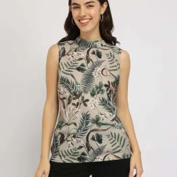 FableStreet Beige Printed Top-picture-44