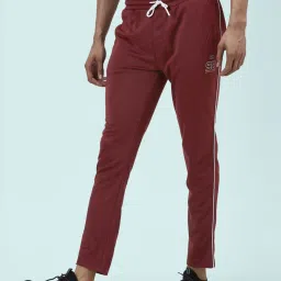 Ajile By Pantaloons Red Melange Slim Fit Striped Trackpants image 3