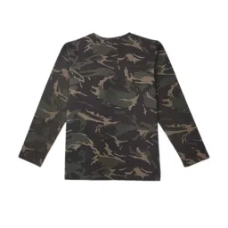 Gini & Jony Boys Green & Yellow Camouflage Full Sleeves T-Shirt image 2