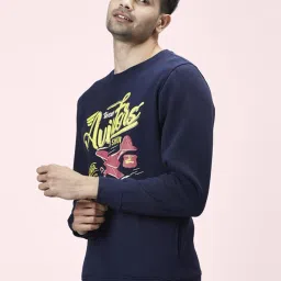 Byford By Pantaloons Navy Regular Fit Printed Sweatshirt image 3