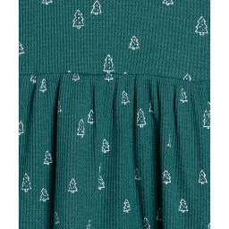MINIKLUB Kids Teal Printed Full Sleeves Dress image 3