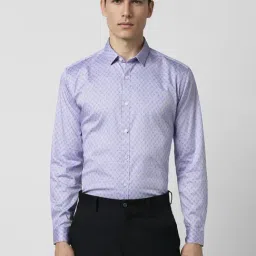 Van Heusen Purple Cotton Slim Fit Printed Shirt-image-54
