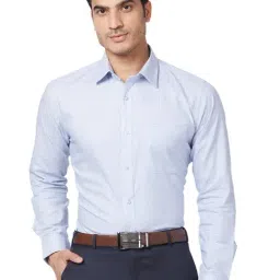 Raymond Blue Cotton Classic Fit Checks Shirts-picture-40