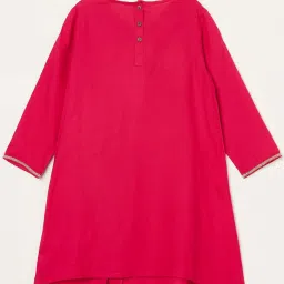 Melange by Lifestyle Kids Pink Embroidered Kurta Set image 3