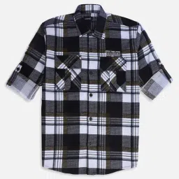 Cavio Boys Multicolour Cotton Checks Full Sleeves Shirts-image-45