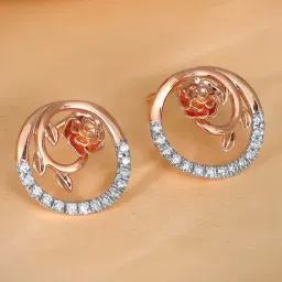 GIVA 18k Rose Gold Blissful Shine Lab Grown Diamond Earrings-picture-22