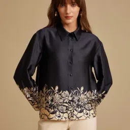 Kazo Navy Printed Shirt-image-0