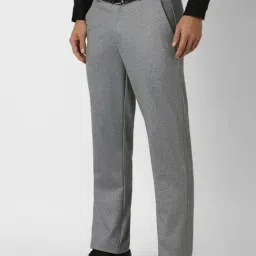 Van Heusen Grey Slim Fit Texture Trousers image 3