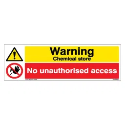 SUNSIGNS Warning Chemical Store, No Unauthorised Access Signages Size 300x100 mm HP Print + Vinyl + Sun Board, SN0152-image-81