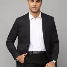 Louis Philippe Black Slim Fit Checks Blazer-picture-29