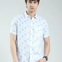 Monte Carlo White Regular Fit Printed Shirt image 1