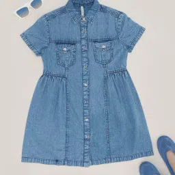 Pantaloons Junior Girls Medium Blue Casual Dresses-picture-28