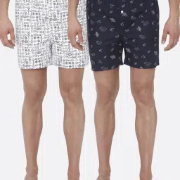 Urban Scottish Multicolored Regular Fit Printed Boxers - Pack Of 2 image 1