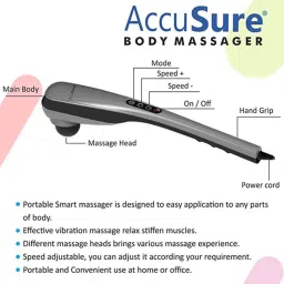 AccuSure Electric Handheld Full Body Hammer Massager (Silver) image 3