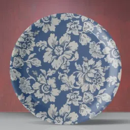Nestroots Indigo Floral Multicolor Porcelain Wall Plate image 1