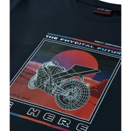 Gini & Jony Kids Black Printed Full Sleeves T-Shirt image 3