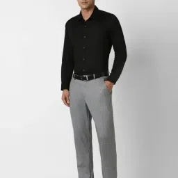 Van Heusen Grey Slim Fit Texture Trousers image 5
