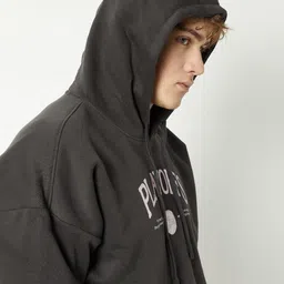 max Men Printed Hooded Sweatshirt image 4