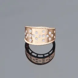 Zaveri Pearls Rose Gold Cubic Zirconia Contemporary Brass Ring-ZPFK10901-picture-25